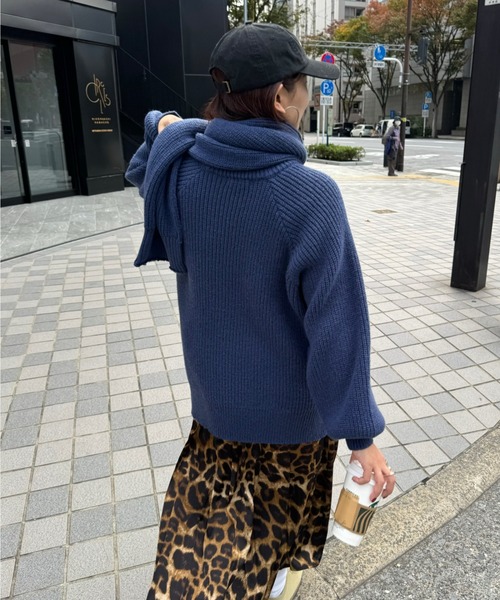 archives（アルシーヴ）の「【Ltd.】STOLE KNIT（ニット/セーター・レディース・レッド/ネイビー・MEDIUM）」の14枚目の写真