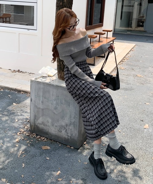 Doula Doula（ドゥーラドゥーラ）の「チェック柄タイトスカート（スカート・レディース・ブラック/レッド/ブラウン・L/M）」の11枚目の写真