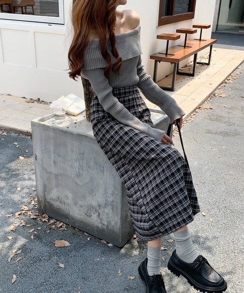Doula Doula（ドゥーラドゥーラ）の「チェック柄タイトスカート（スカート・レディース・ブラック/レッド/ブラウン・L/M）」の12枚目の写真