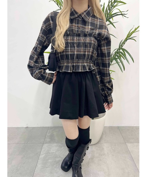 PHILLY（フィリー）の「【2点セット】ビスチェセットチェックシャツ（シャツ/ブラウス・レディース・ブラウン/ベージュ/ブラック・FREE）」の7枚目の写真