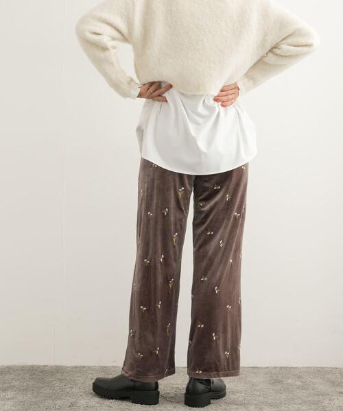 URBAN RESEARCH DOORS（アーバンリサーチドアーズ）の「刺繍ベロアイージーパンツ（その他パンツ・レディース・ブラウン/ブラック・MEDIUM）」の8枚目の写真
