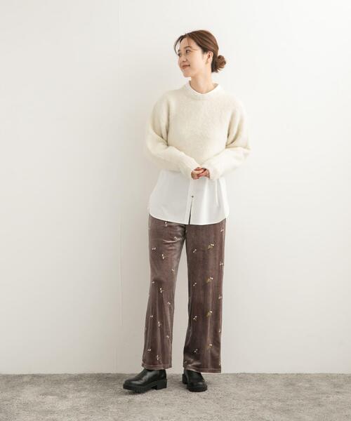 URBAN RESEARCH DOORS（アーバンリサーチドアーズ）の「刺繍ベロアイージーパンツ（その他パンツ・レディース・ブラウン/ブラック・MEDIUM）」の14枚目の写真