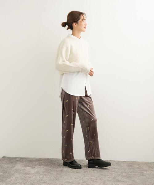 URBAN RESEARCH DOORS（アーバンリサーチドアーズ）の「刺繍ベロアイージーパンツ（その他パンツ・レディース・ブラウン/ブラック・MEDIUM）」の15枚目の写真