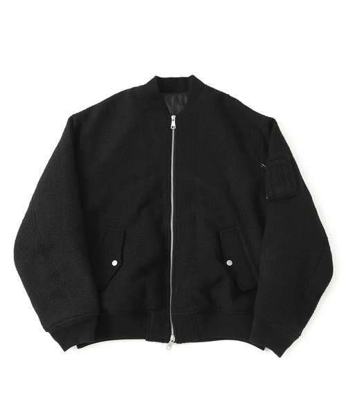 ⭐︎美品　M-Premier BLACK ツイードジャケット　34 サイズS M-premier BLACK ツイードノーカラージャケット（M-premier