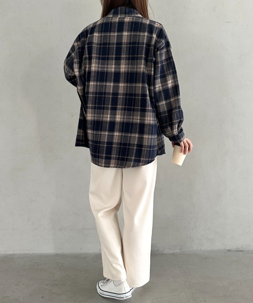 セール】【10色展開】ビッグシルエット チェックシャツ（シャツ