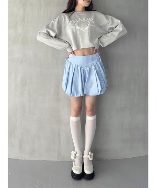 CALNAMUR（カルナムール）の「SKIRT LIKE BALOON MINI CULOTTES/スカートライクバルーンミニキュロット（その他パンツ・レディース・ブルー/カーキ/ホワイト/ブラック・FREE）」の21枚目の写真