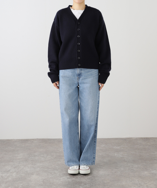 EXTREME CASHMERE X/エクストリームカシミヤ CLOVER Vネックカーデ