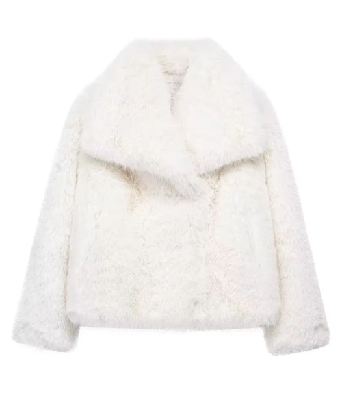 VIBGYOR（ヴィブジョー）の「OT フェイクファージャケット(se)（その他アウター・レディース・ブラック/ホワイト/ベージュ・FREE）」の5枚目の写真