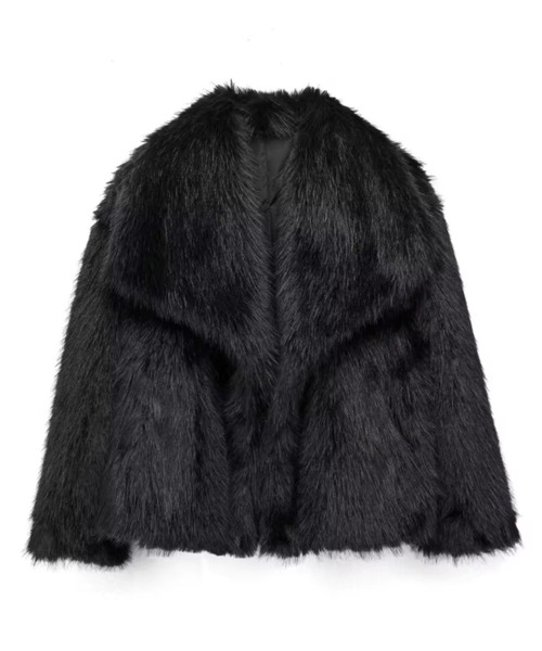 VIBGYOR（ヴィブジョー）の「OT フェイクファージャケット(se)（その他アウター・レディース・ブラック/ホワイト/ベージュ・FREE）」の7枚目の写真