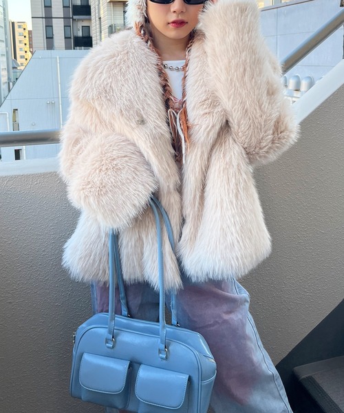 VIBGYOR（ヴィブジョー）の「OT フェイクファージャケット(se)（その他アウター・レディース・ブラック/ホワイト/ベージュ・FREE）」の10枚目の写真