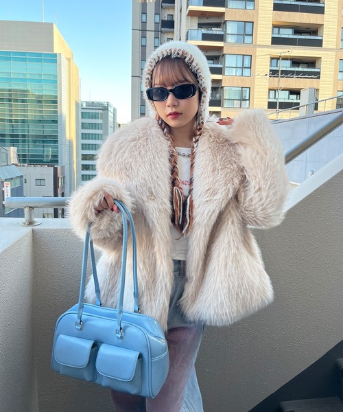 VIBGYOR（ヴィブジョー）の「OT フェイクファージャケット(se)（その他アウター・レディース・ブラック/ホワイト/ベージュ・FREE）」の11枚目の写真