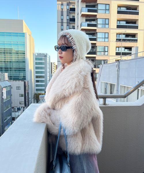 VIBGYOR（ヴィブジョー）の「OT フェイクファージャケット(se)（その他アウター・レディース・ブラック/ホワイト/ベージュ・FREE）」の13枚目の写真