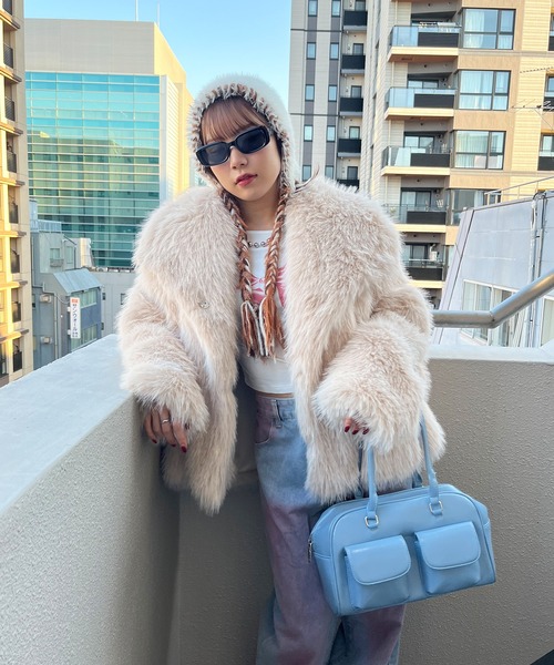 VIBGYOR（ヴィブジョー）の「OT フェイクファージャケット(se)（その他アウター・レディース・ブラック/ホワイト/ベージュ・FREE）」の14枚目の写真