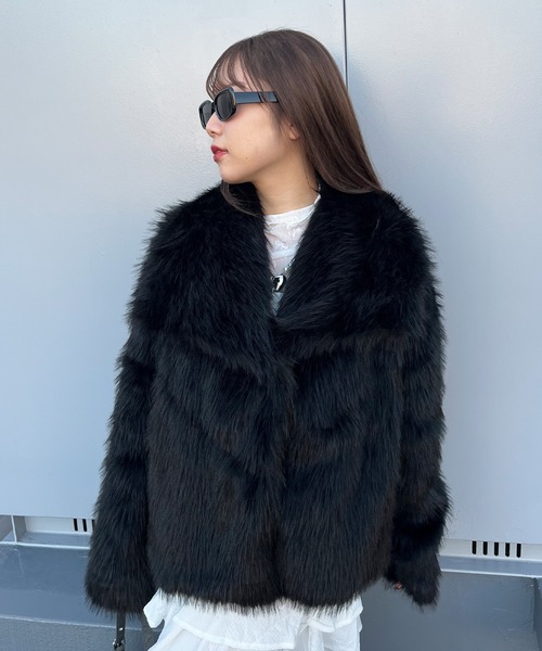 VIBGYOR（ヴィブジョー）の「OT フェイクファージャケット(se)（その他アウター・レディース・ブラック/ホワイト/ベージュ・FREE）」の17枚目の写真