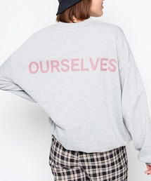 【spiritoso】OURSELVESプリントビッグスウェットトレーナー