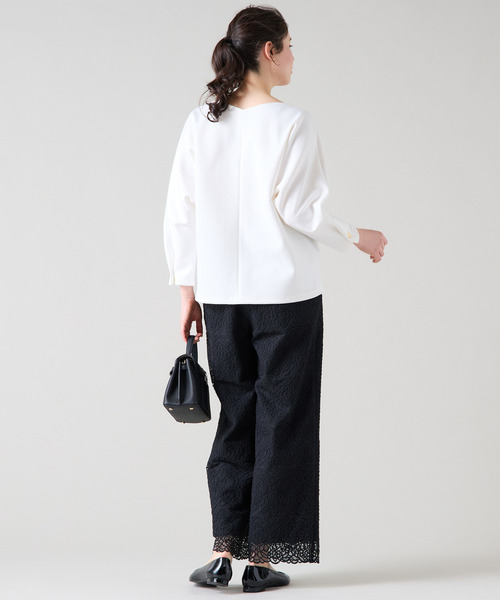 Tiara（ティアラ）の「ビッグボタンドルマンスウェット（Tシャツ/カットソー・レディース・ホワイト/ブラック/杢グレー・FREE）」の10枚目の写真