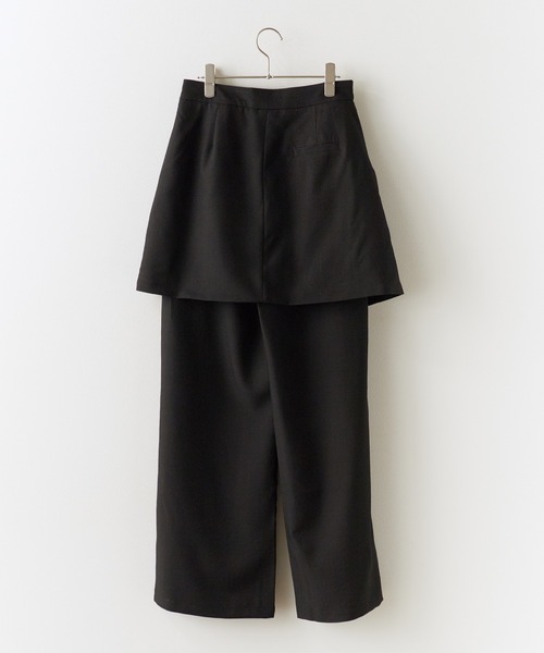 Chick（チック）の「Wrap Skirt with Slacks / 巻きスカート風 レギュラースラックス（スラックス・レディース・グレー/ブラック/ナチュラル・FREE）」の4枚目の写真