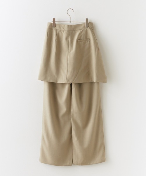 Chick（チック）の「Wrap Skirt with Slacks / 巻きスカート風 レギュラースラックス（スラックス・レディース・グレー/ブラック/ナチュラル・FREE）」の6枚目の写真