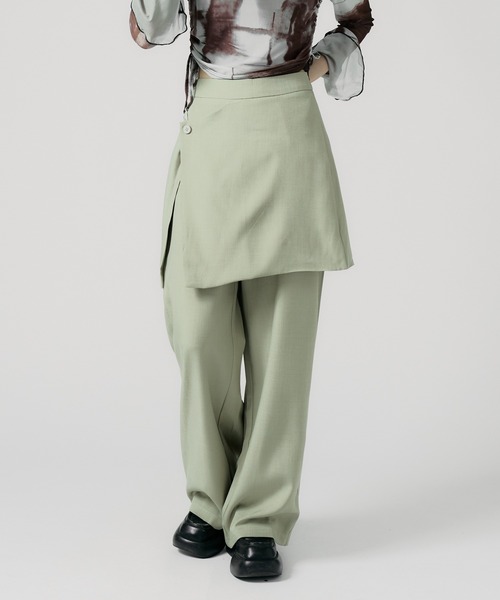 Chick（チック）の「Wrap Skirt with Slacks / 巻きスカート風 レギュラースラックス（スラックス・レディース・グレー/ブラック/ナチュラル・FREE）」の17枚目の写真