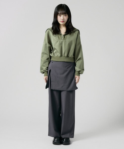 Chick（チック）の「Wrap Skirt with Slacks / 巻きスカート風 レギュラースラックス（スラックス・レディース・グレー/ブラック/ナチュラル・FREE）」の13枚目の写真