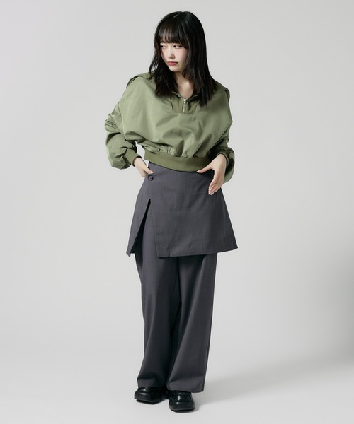 Chick（チック）の「Wrap Skirt with Slacks / 巻きスカート風 レギュラースラックス（スラックス・レディース・グレー/ブラック/ナチュラル・FREE）」の15枚目の写真