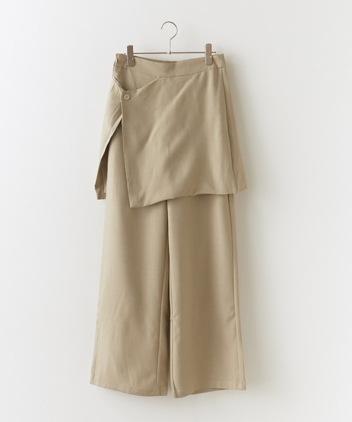 Chick（チック）の「Wrap Skirt with Slacks / 巻きスカート風 レギュラースラックス（スラックス・レディース・グレー/ブラック/ナチュラル・FREE）」の16枚目の写真