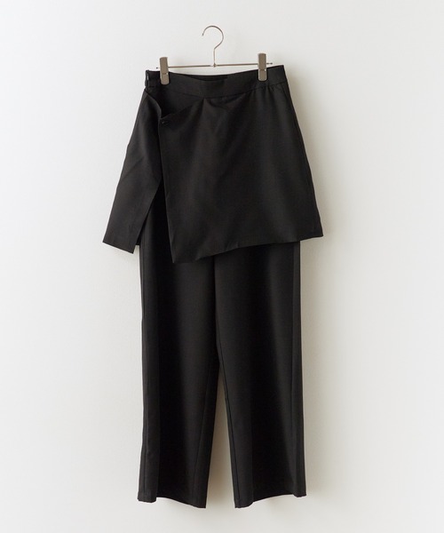 Chick（チック）の「Wrap Skirt with Slacks / 巻きスカート風 レギュラースラックス（スラックス・レディース・グレー/ブラック/ナチュラル・FREE）」の22枚目の写真