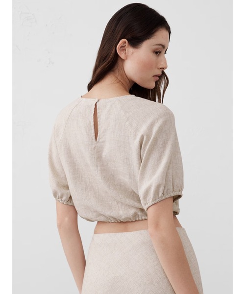 BANANA REPUBLIC FACTORY STORE(バナナリパブリック ファクトリーストア)の「BANANA REPUBLIC FACTORY STORE リネンブレンド タイヘムトップス(シャツ/ブラウス・レディース・ブラウン/ピンク/ベージュ・XS/S/M/L)」の5枚目の写真