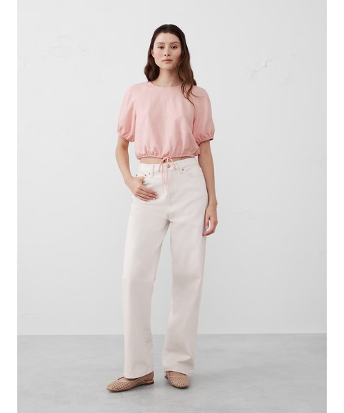 BANANA REPUBLIC FACTORY STORE(バナナリパブリック ファクトリーストア)の「BANANA REPUBLIC FACTORY STORE リネンブレンド タイヘムトップス(シャツ/ブラウス・レディース・ブラウン/ピンク/ベージュ・XS/S/M/L)」の7枚目の写真