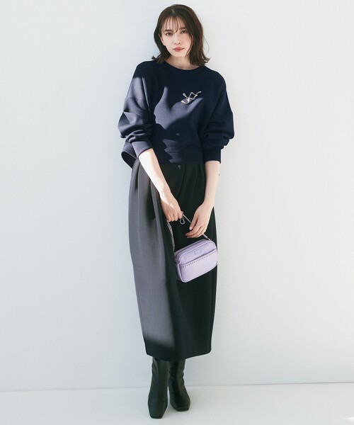 UNFILO(アンフィーロ)の「BEAUTY FORM JERSEY コクーン スカート(スカート・レディース・ベージュ系/ホワイト系/ネイビー系・LARGE/MEDIUM/SMALL/X-SMALL)」の3枚目の写真