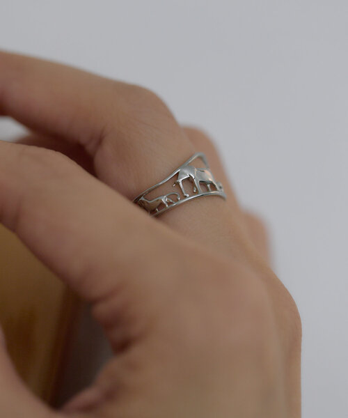 ear PAPILLONNER(イアパピヨネ)の「《WEB&一部店舗限定/アニマル》どうぶつの行進リング(リング・レディース・シルバー/ゴールド・ONE SIZE)」の4枚目の写真