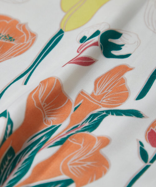 un dix cors（アンディコール）の「レトロ花柄スカーフ（バンダナ/スカーフ・レディース・ベージュ/オレンジ・FREE）」の10枚目の写真