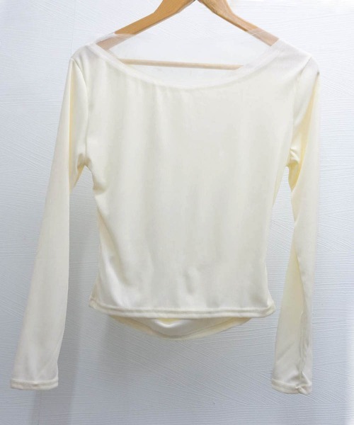 Miniministore(ミニミニストア)の「花柄装飾 長袖 リブトップス 韓国風(Tシャツ/カットソー・レディース・ブラック/アイボリー・FREE)」の16枚目の写真