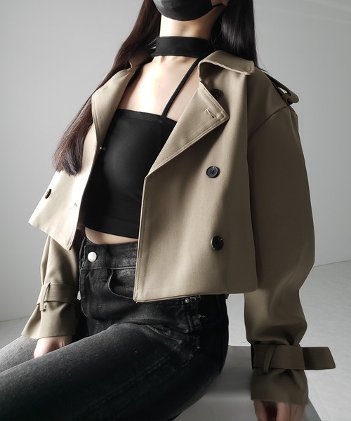 me+em select(ミームセレクト)の「【 2color 】キャンディースリーブショートトレンチコート / candy sleeve short trench coat(トレンチコート・レディース・ブラック/ベージュ・FREE)」の12枚目の写真