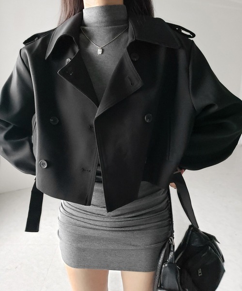 me+em select(ミームセレクト)の「【 2color 】キャンディースリーブショートトレンチコート / candy sleeve short trench coat(トレンチコート・レディース・ブラック/ベージュ・FREE)」の18枚目の写真