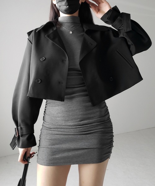 me+em select(ミームセレクト)の「【 2color 】キャンディースリーブショートトレンチコート / candy sleeve short trench coat(トレンチコート・レディース・ブラック/ベージュ・FREE)」の22枚目の写真