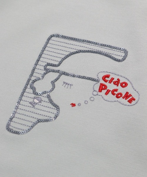 STUDIO PICONE（スタジオピッコーネ）の「スパンコール刺繍冷感プルオーバー（Tシャツ/カットソー・レディース・ベージュ/ライトグレー/ホワイト/ブラック・M/L/LL）」の11枚目の写真