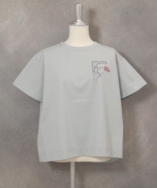 STUDIO PICONE（スタジオピッコーネ）の「スパンコール刺繍冷感プルオーバー（Tシャツ/カットソー・レディース・ベージュ/ライトグレー/ホワイト/ブラック・M/L/LL）」の10枚目の写真