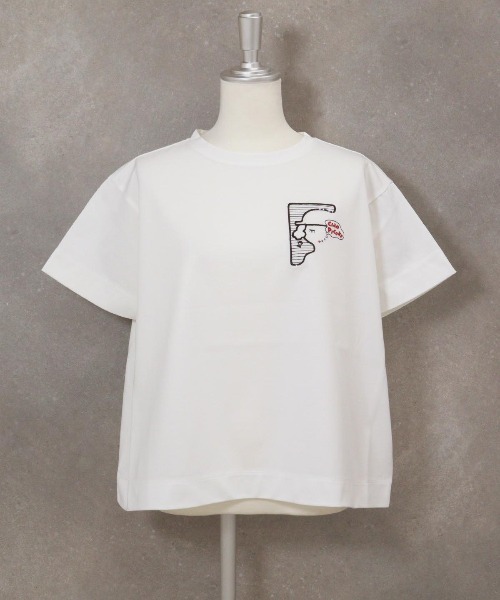 STUDIO PICONE（スタジオピッコーネ）の「スパンコール刺繍冷感プルオーバー（Tシャツ/カットソー・レディース・ベージュ/ライトグレー/ホワイト/ブラック・M/L/LL）」の8枚目の写真