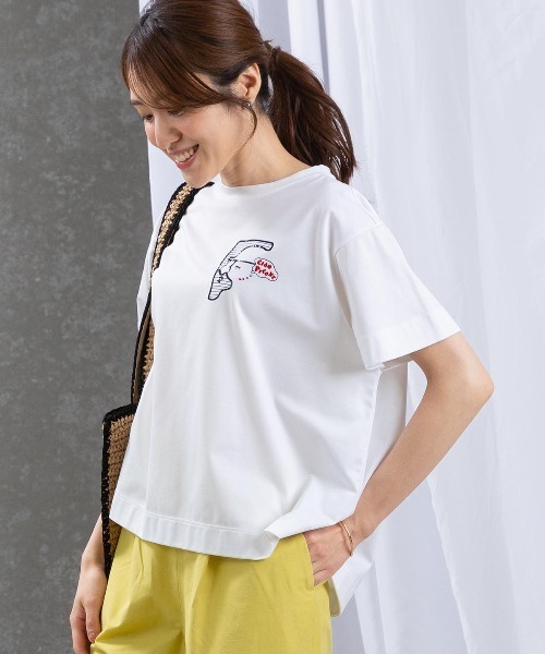 STUDIO PICONE（スタジオピッコーネ）の「スパンコール刺繍冷感プルオーバー（Tシャツ/カットソー・レディース・ベージュ/ライトグレー/ホワイト/ブラック・M/L/LL）」の21枚目の写真