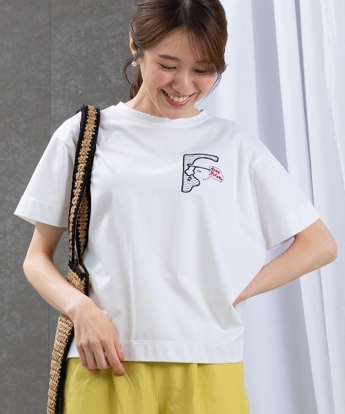 STUDIO PICONE（スタジオピッコーネ）の「スパンコール刺繍冷感プルオーバー（Tシャツ/カットソー・レディース・ベージュ/ライトグレー/ホワイト/ブラック・M/L/LL）」の16枚目の写真