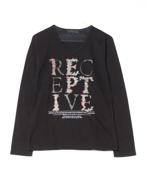 in the attic（インジアティック）の「★in the attic★Vネック/RECEPTIVE/LS-T（Tシャツ/カットソー・メンズ・ブラック/ホワイト・LARGE）」の2枚目の写真