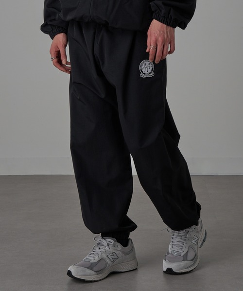 PG♡黒バック刺繍モールスキンストレッチパンツ00 ゼロ撥水ストレッチオーガニックコットン6ポケットジョガー