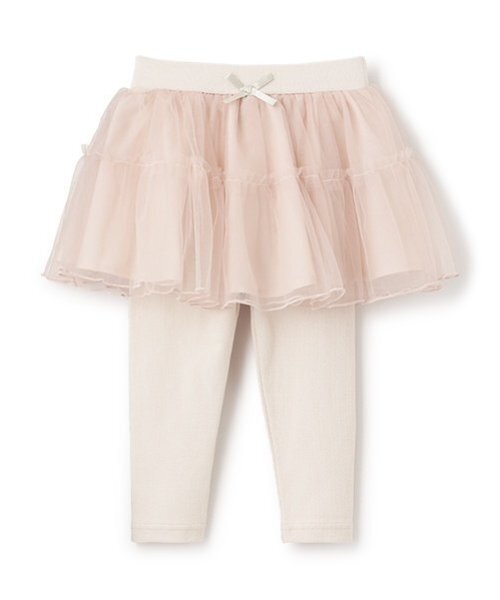 petit main（プティマイン）の「レギンス付きチュールスカート（スカート・キッズ・アイボリー/ブルーグレー/ライトピンク・80ｃｍ/90cm/110cm/100cm/120cm/130cm）」の2枚目の写真