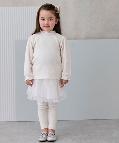 petit main（プティマイン）の「レギンス付きチュールスカート（スカート・キッズ・アイボリー/ブルーグレー/ライトピンク・80ｃｍ/90cm/110cm/100cm/120cm/130cm）」の5枚目の写真