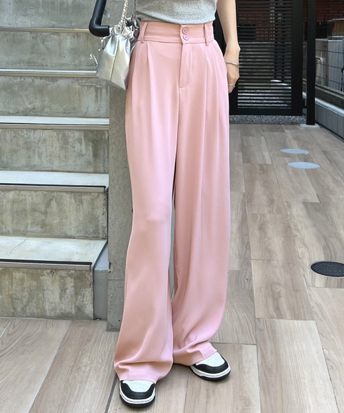 Futier land（フューティアランド）の「ハイウエストダブルボタンスラックス（スラックス・レディース・ピンク/ブルー/ホワイト/ブラック/グレー・LARGE/MEDIUM）」の13枚目の写真