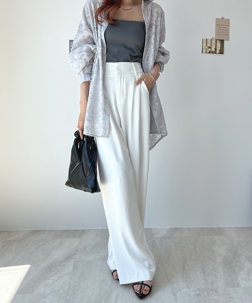 Futier land（フューティアランド）の「ハイウエストダブルボタンスラックス（スラックス・レディース・ピンク/ブルー/ホワイト/ブラック/グレー・LARGE/MEDIUM）」の18枚目の写真