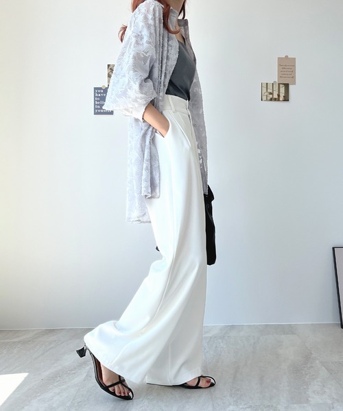 Futier land（フューティアランド）の「ハイウエストダブルボタンスラックス（スラックス・レディース・ピンク/ブルー/ホワイト/ブラック/グレー・LARGE/MEDIUM）」の20枚目の写真