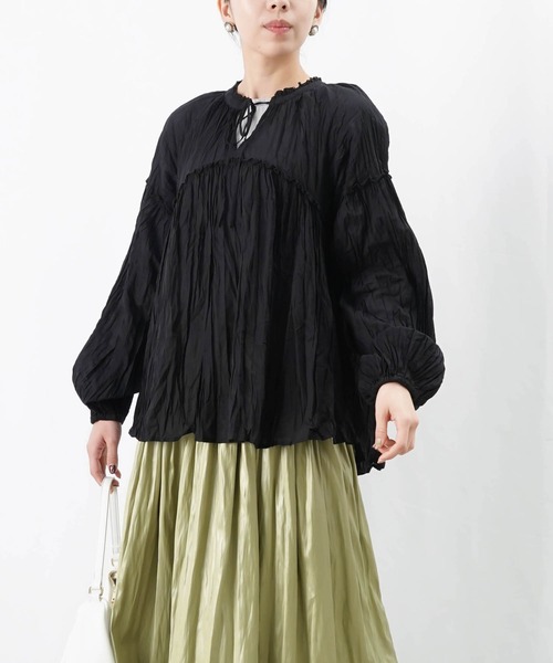 【専用】La blue ホワイトスカート　➕　黒シャツ GLOBAL WORK（グローバルワーク）の「なめらかタッチテント