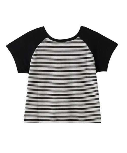 早い者勝ち X-girl FACE RAGLAN S/S BABY TEE スタイルアップ◎ セール】STRIPED RAGLAN BABY TEE（Tシャツ/カットソー）｜X